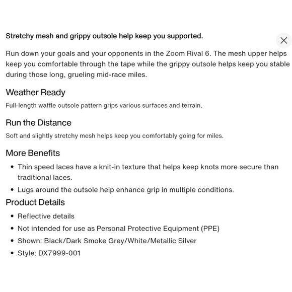 Nike Zoom‎ Rival XC 6 Cross-Country Spikes Running Shoes DX7999-001 Men's 11 NEW - Picture 12 of 13